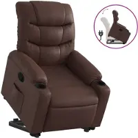Syfax Relaxsessel mit Aufstehhilfe Braun Kunstleder