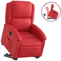 Syfax Relaxsessel mit Aufstehhilfe Rot Kunstleder