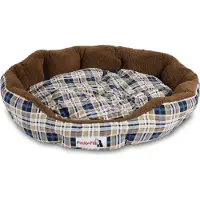 H4L Hundebett Hundekissen blau-kariert Hundekörbchen 75 x 75 x 16 cm