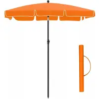 In And OutdoorMatch Sonnenschirm Earnestine - Rechteckiger Gartenschirm - 200 x 125 cm - UV-Schutz bis UPF 50+ - faltbar - mit PA-Beschichtung - Garten - Terrasse - ohne Ständer - Orange