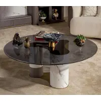AEA Couchtisch Ästhetik Schönheit Glas Wohnzimmer Modern Design HellesHolz Einfarbig