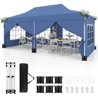 Northix 3 x 6 m Pop-Up-Überdachungszelt mit 6 Seitenwänden und Sandsäcken