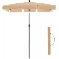 In And OutdoorMatch Sonnenschirm Garett - Rechteckiger Gartenschirm - 200 x 125 cm - UV-Schutz bis UPF 50+ - faltbar - mit PA-Beschichtung - Garten - Terrasse - ohne Ständer - Beige