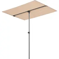 In And OutdoorMatch Sonnenschirm 360° Sherman - 120-200x180x130 cm - Sandfarben - Aluminium und Stoff - UV-Schutz