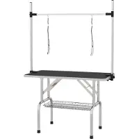 Fortuna Lai Trimmtisch Tierpflegetisch höhenverstellbar klappbar mit Unterkorb für Hunde 107x60x170cm in Schwarz