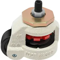 StarTech.com Nivellierrollen Werkbankrollen 4er-Set - GD-60S - Tragkraft 500 kg Set - 360° Drehbar - Absenkbar - Höhenverstellung +10 mm - Nylon/Stahl, M12 Gewinde - Schwarz/Weiß