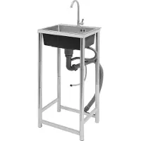 StarTech.com Küchenspüle - Einzelbecken - Edelstahl - Mit Armatur - 360° Drehbar - Geräuscharm - 45×41×75 cm - Silber