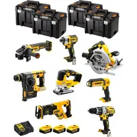 DeWalt Kit DWK805T (DCD996 + DCH273 + DCG405 + DCF887 + DCS334 + DCS367 + DCS570 + DCL050 + 3 x 5,0 Ah + DCB115 + 4 x TSTAK VI)