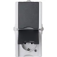 Kopp 947556008, Typ F, Schwarz, Weiß, Thermoplast, IP44, 250 V, 16 A