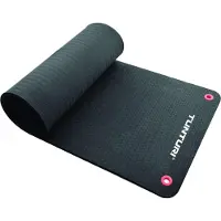 Tunturi Gymnastikmatte, extra dicke Fitnessmatte 1,5 cm, 180 cm, schwarz, Yogamatte zum Aufhängen