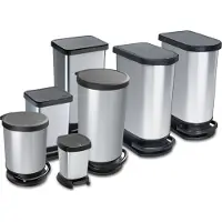 Rotho Treteimer 40 l PASO, Farbe:IML Silber