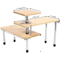 OEM Gewürzregal-Organizer, 3-stufiges Design, drehbare Aufbewahrung, Holzfarbe