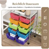 Northix Rollbarer Aufbewahrungswagen mit 10 Schubladen, transparente Farbe