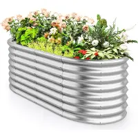Northix Hochbeet aus Metall, unten offen, 165 x 80 x 60 cm
