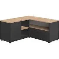Merkloos Eck-TV-Schrank – Eiche und Schwarz – 90 x 90 x 45 cm