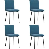 Syfax Esszimmerstühle 4 Stk. Blau Samt