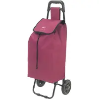 Metaltex 415205008 Shopping - Trolley DAPHNE 40 Liter, bordeaux, mit Regenschirmtasche / Einkaufswagen / Rollwagen