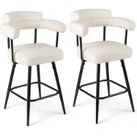 Northix 2-teiliges Set weißer Drehhocker, 360° drehbare Sitze