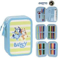 Northix Bluey Dreifach-Federmäppchen für Kinder, robust und geräumig