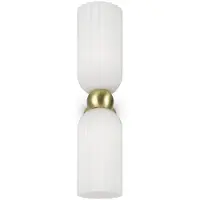 Maytoni Wandleuchte Antic, 2-flammig, gold/weiß, Glas