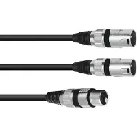Omnitronic Adapterkabel XLR(F)/2xXLR(M) 3m sw