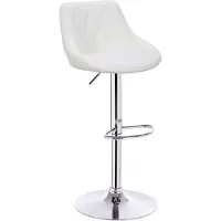 In And OutdoorMatch 4er-Set Barhocker aus Kunstleder – verstellbar & drehbar – stabiles Metallgestell – stylische Barstühle – modern & bequem – weiß – 60-82 cm