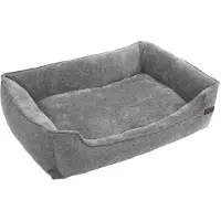 In And OutdoorMatch Hundekissen XL Abdiel - Grau - Hundebett 100x27x75cm - Waschbar - Weich - Orthopädisches Hundekissen