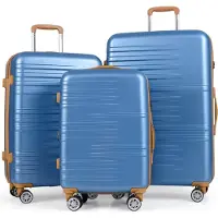 Northix 3-teiliges Hartschalenkoffer-Set mit TSA-Schloss, Blau