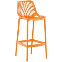 In And OutdoorMatch Barhocker Zachariah - 1er Set - Ergonomisch - Barhocker Küche oder Kantine - Orange - 75cm