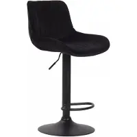 In And OutdoorMatch Barhocker Misty - Schwarz schwarz - Sitzhöhe 60-82 cm - 2er Set - Höhenverstellbar - Für Küche und Bar - Mit Rückenlehne - Ergonomische Barstühle