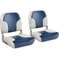 Northix Bootssitz-Set, 2-teilig, klappbar, blau und grau, PVC