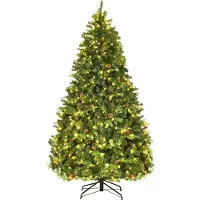 Northix Künstlicher Weihnachtsbaum mit LED-Beleuchtung, 210 cm, Grün