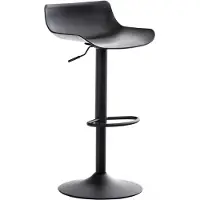 In And OutdoorMatch Barhocker Amity Mack - Schwarz - Modernes Design - Höhenverstellbar - Fußstütze - Für Küche und Bar - Sitzfläche aus Kunststoff