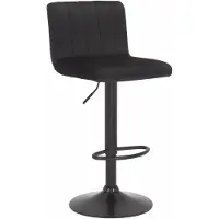 In And OutdoorMatch Luxus Barhocker Dariana - Schwarz - 4-Bein-Gestell - Deluxe Design - Rückenlehne - Fußstütze - Für Küche und Bar - Gepolsterte Sitzfläche - Samt