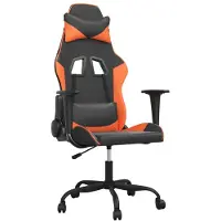 Syfax Gaming-Stuhl Schwarz und Orange Kunstleder