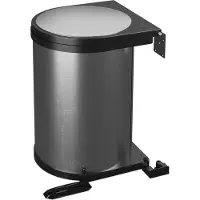 Relaxdays Einbaumülleimer, 12 L, Einbau Unterschrank, Schwenkeimer Küche, HBT: 37x28x28,5 cm, Edelstahl, silber/schwarz
