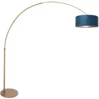 Steinhauer Bogen-Stehlampe Sparkled Light bronze/blau, 240 cm, Velours