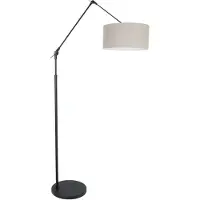 Steinhauer Stehleselampe Prestige Chic schwarz mit 40 cm taupefarbenem Lampenschirm