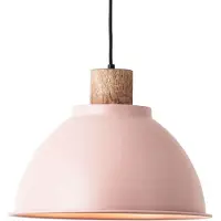 Brilliant Pendelleuchte Erena mit Holzdetail, hellpink
