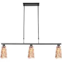 Steinhauer Pendelleuchte 3-flammig Vidrio schwarz mit Braunglas