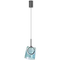 Paul Neuhaus LED-Pendellampe Zula, blau, Ø 15 cm, Glas