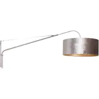Steinhauer Wandlampe Elegant Classy 50 cm Edelstahl mit taupefarbenem Samtschirm