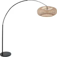 Steinhauer Bogen-Stehlampe Sparkled Light schwarz/buche