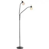 JUST LIGHT Schwarze Stehlampe Loki 2-flammig