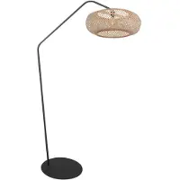 Steinhauer Stehlampe - natürlich schwarz - ZigZag - bambus metall - bogenlampe - E27 - 4509ZW - Anne Lighting