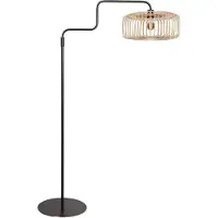 Steinhauer Stehlampe Bloeba, schwarz/Bambus natur, Höhe 150 cm