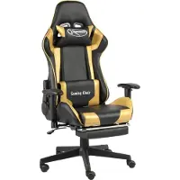 Syfax Gaming-Stuhl mit Fußstütze Drehbar Golden PVC