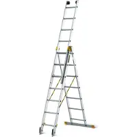 Drabest | Leiter - Multifunktionsleiter - Vielzweckleiter aus Aluminium - Tragfähigkeit 150kg - 3-teilige - Leiter 3X7 Stufen