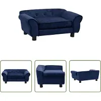 The Living Store Hundesofa Blau 72x45x30 cm Plüsch