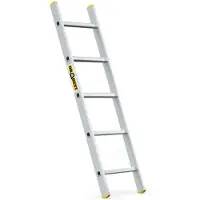 Drabest | Leiter - 5 Stufen, Tragfähigkeit 150kg - Alu Leiter, Dachleiter, Anlegeleiter, Anti-Rutsch-Füße